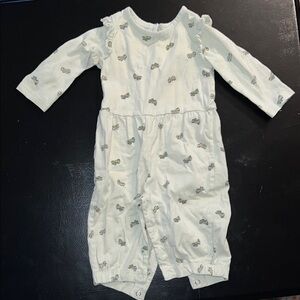 Baby White Romper with Bear Print